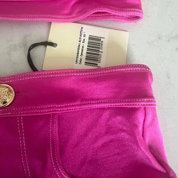 NWT High Waisted Hot Pink Swimsuit - Picture 4 of 6